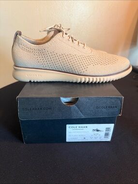 Cole Haan ZERØGRAND Knit Sneaker in Light Beige NWT